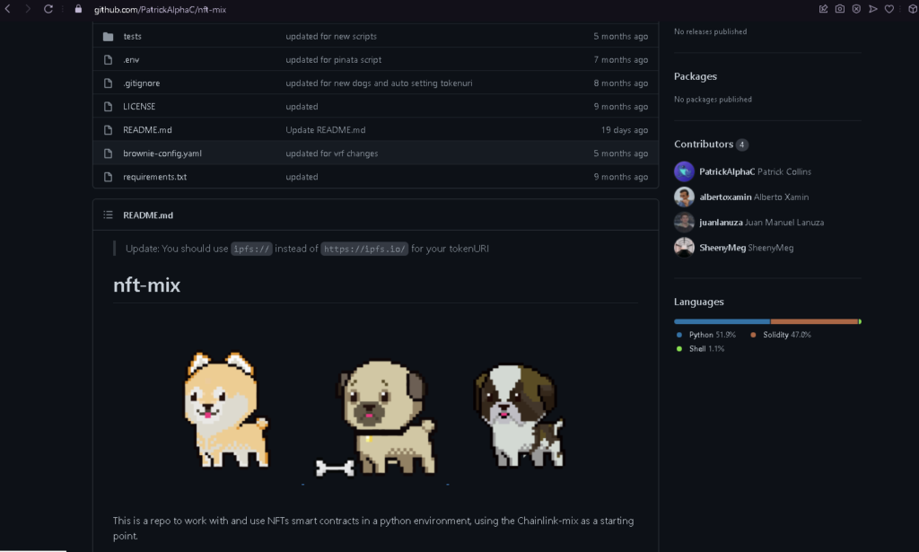 Patrick CollinsのNFT-mixを参考にNFTをtestOpenSeaへデプロイデプロイしてみる。