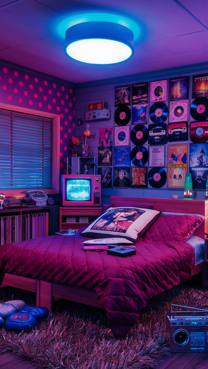 ノスタルジックな80年代のエッセンスを取り入れたベッドルームの魅力