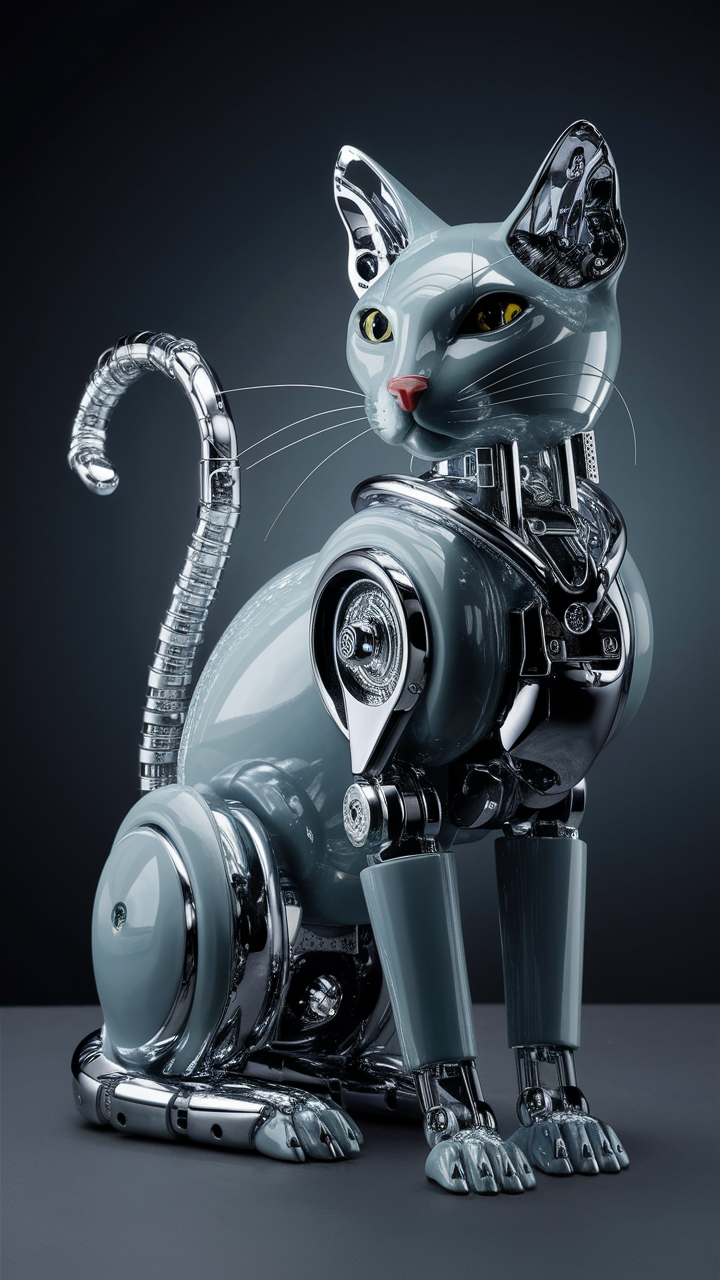 エナメルとクロームが生む猫の造形美：技術とアートの融合