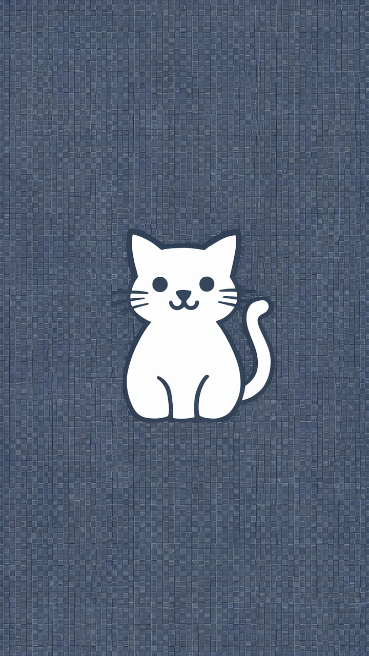 シンプルでキュートな猫のデザイン：ミニマルで魅力的なワンポイント