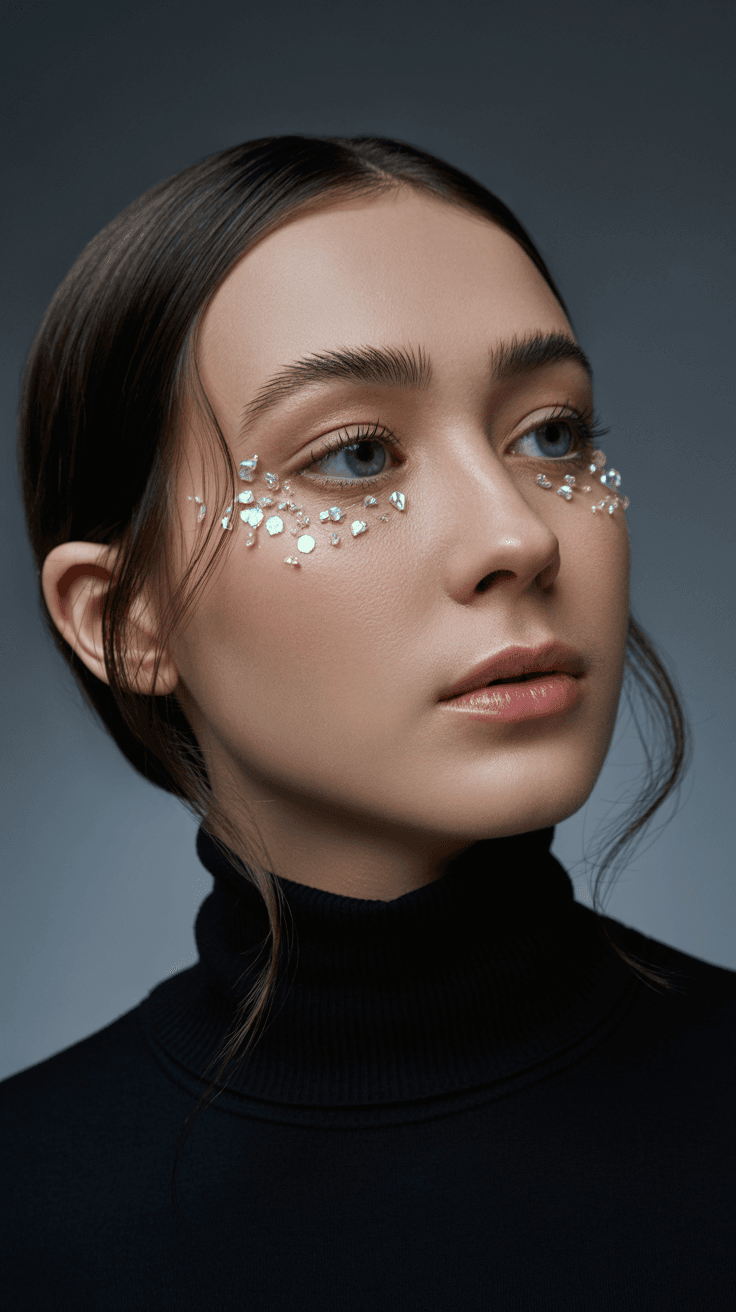 静かな煌めき ― 結晶に照らされた横顔