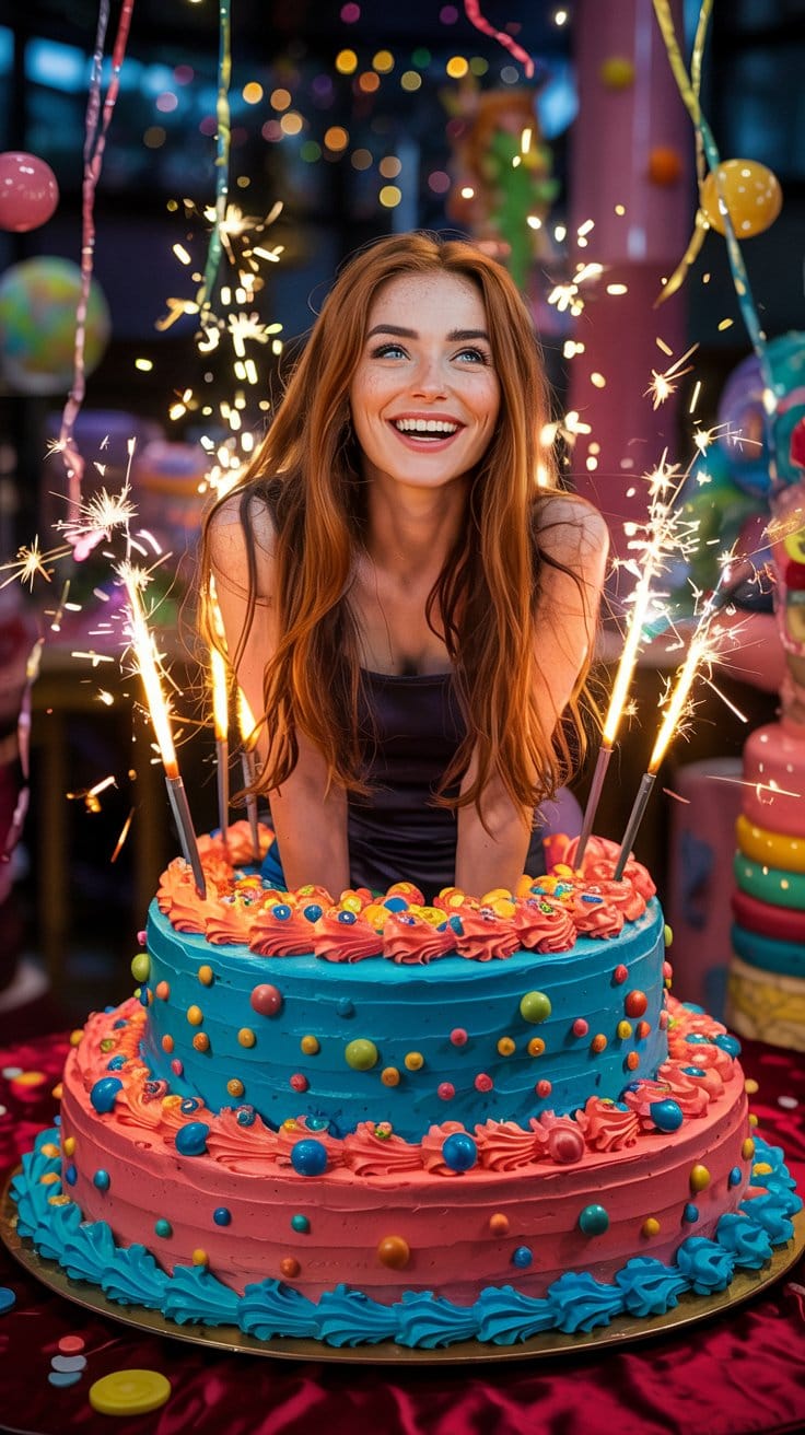 カオスケーキ スイートサプライズ：巨大バースデーケーキから飛び出す歓喜の瞬間