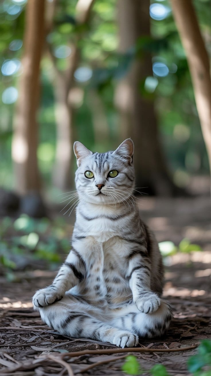 オスン＝オショボの聖なる森と黄金の瞳のシルバータビー